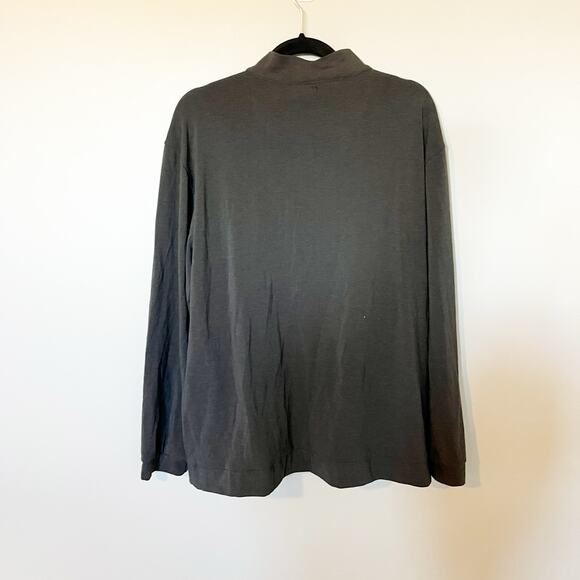 Cozy earth gray 1/4 zip pullover pockets men’s X-Large - Picture 2 of 10